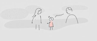 минималистическое символическое изображение общения между ребенком и взрослым